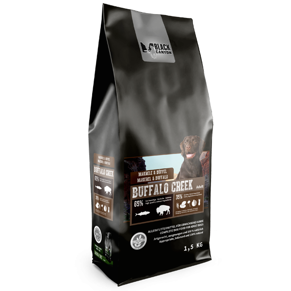 Black Canyon Trockenfutter Hund mit Buffalo Creek Makrele+Büffel-Abo – 14kg, Alle 6 Wochen