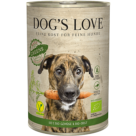 Dog’s Love Bio Hunde Nassfutter GREENS mit Gemüse & Obst – Sparpaket: 12 x 400g