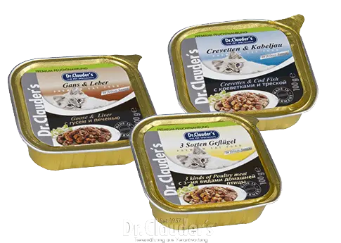 Dr Clauder Premium Nassfutter für Katzen für kleine Feinschmecker 100g – Sparpaket: 32 x 100g, Gans