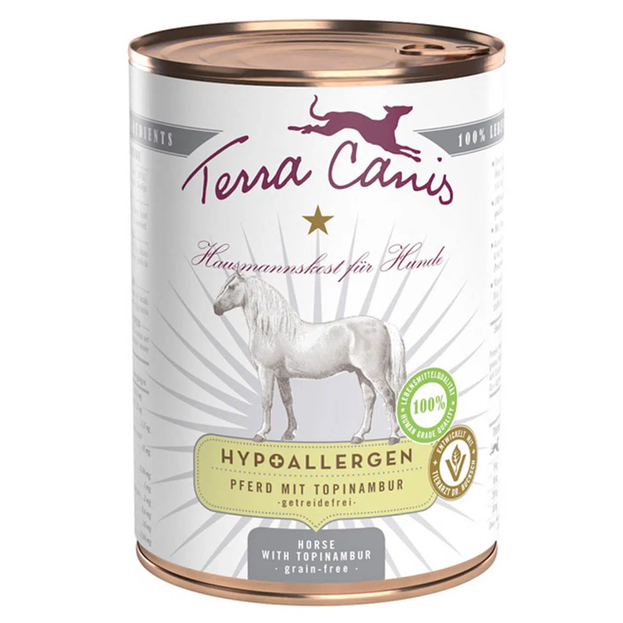 Terra Canis Nassfutter für Hunde Pferd mit Topinambur Hypoallergen – 800g