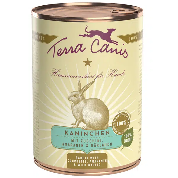 Terra canis Nassfutter für Hunde classic Kaninchen – Sparpaket: 6 x 800g