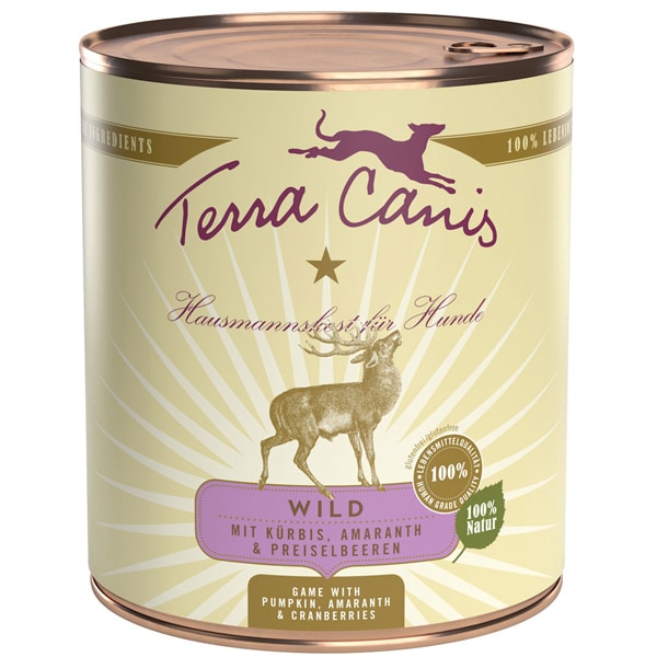 Terra canis Nassfutter für Hunde classic Wild – Sparpaket: 12 x 200g