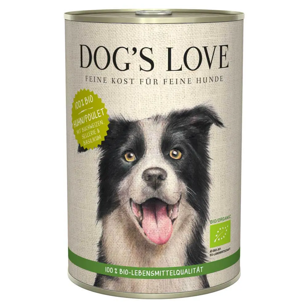 Dog‘ s Love Bio Nassfutter für Hunde Huhn – 800g