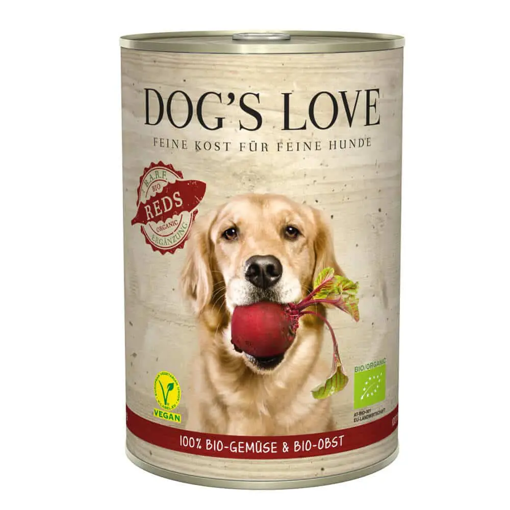 Dog' s Love BIO Hunde Nassfutter REDS mit Gemüse & Obst