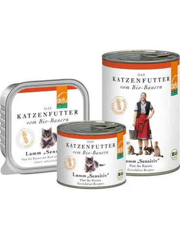 Defu Nassfutter für Katzen BIO Lamm Sensitiv Pâté – 410g