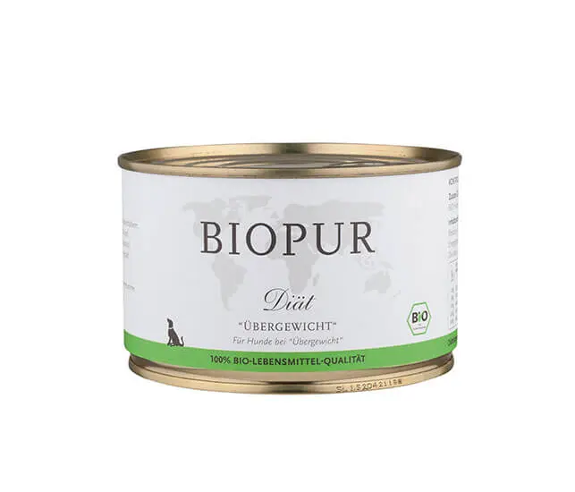 BIOPUR Nassfutter für Hunde Bio Diätfutter bei Übergewicht 400g