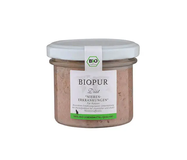 Biopur Nassfutter für Katzen Magen-Darm-Diätfutter im Glas 100g – Sparpaket: 12 x 100g