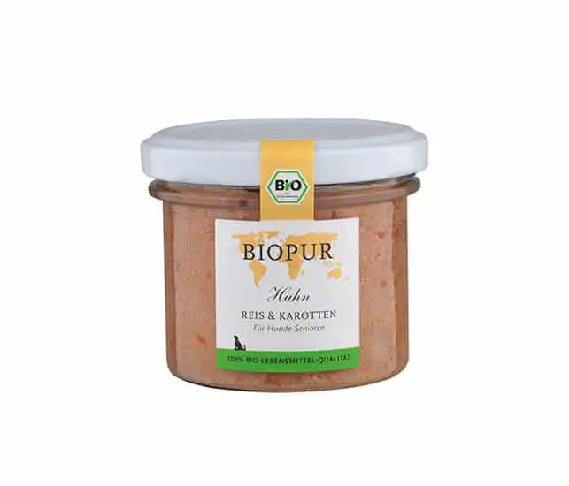 Biopur Huhn, Reis & Karotten im Glas Hunde Nassfutter