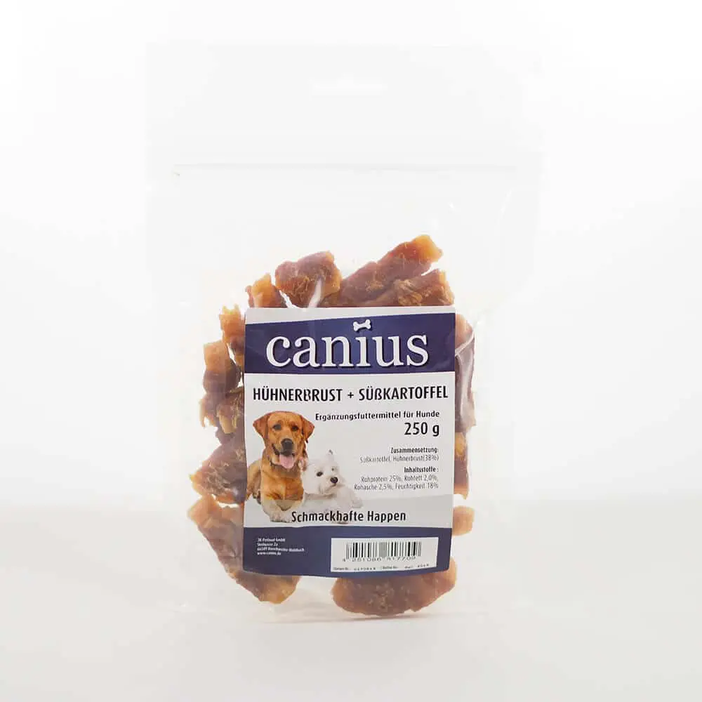 Canius Hundesnacks Hühnerbrust und Süßkartoffeln 9 x 250g