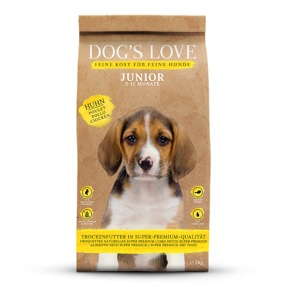 Dog´s Love Trockenfutter für Hunde Junior Huhn