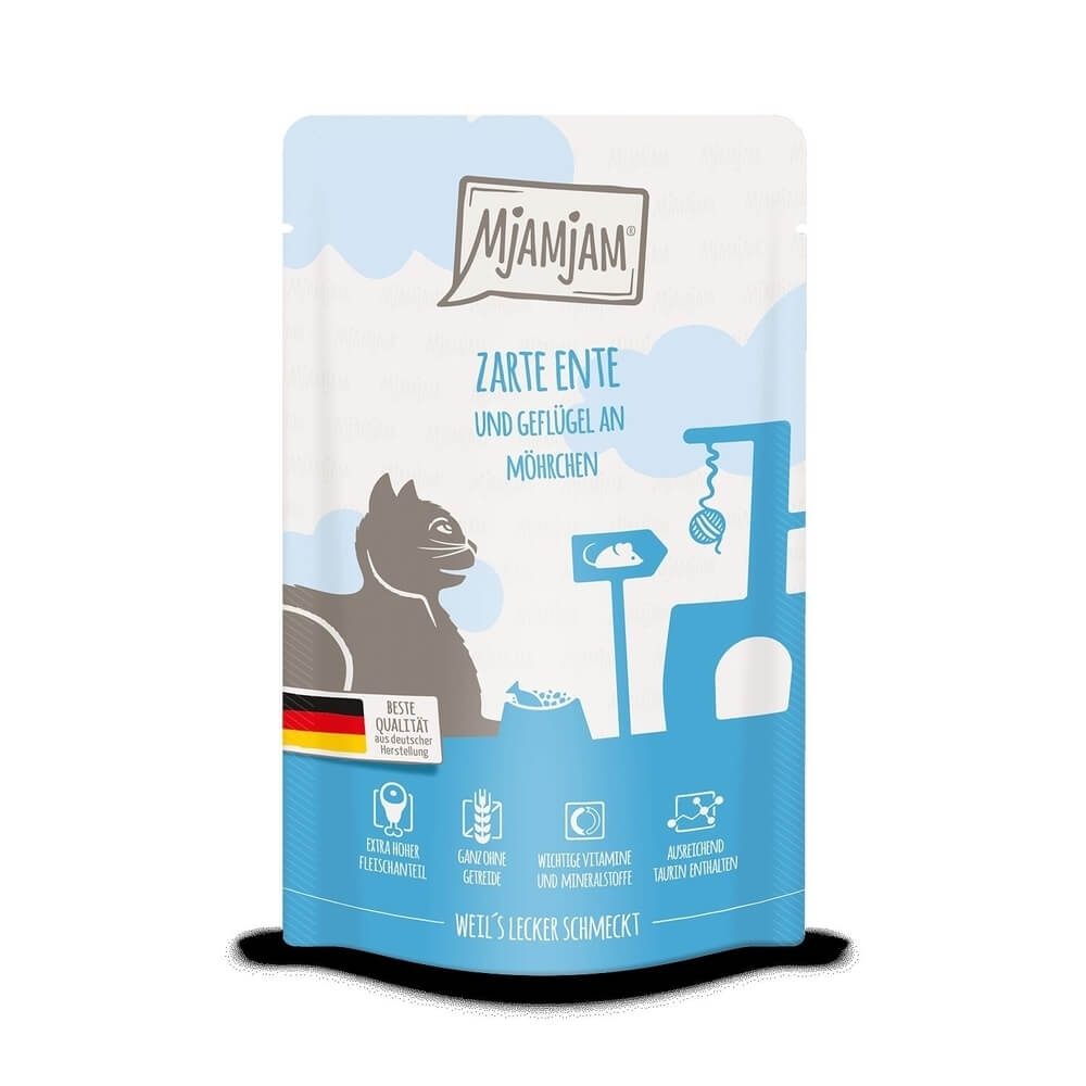 MjAMjAM Katzen Nassfutter zarte Ente und Geflügel – 400g