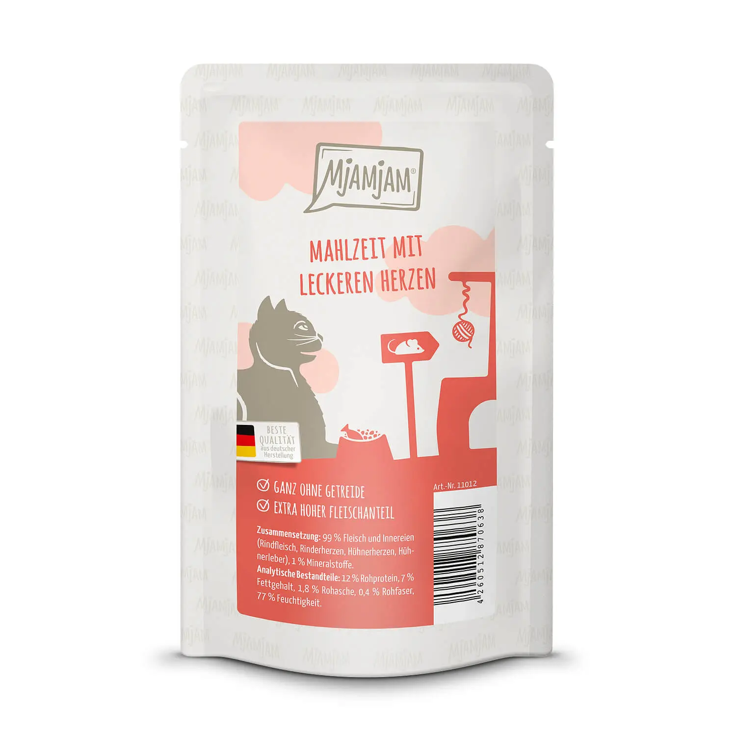MjAMjAM Katzen Nassfutter Mahlzeit mit leckeren Herzen - 125g