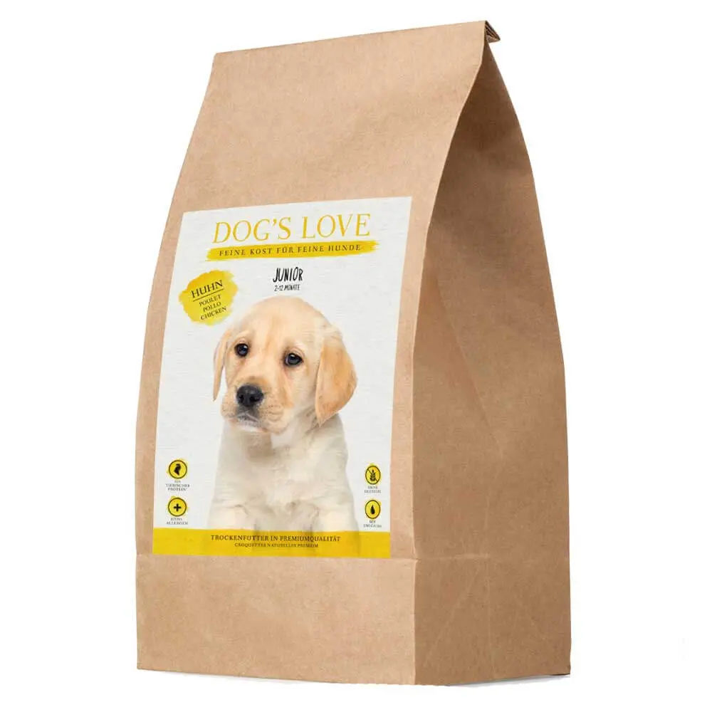 Dog´s Love Trocken Junior Bio Huhn Trockenfutter für Hunde - 12kg
