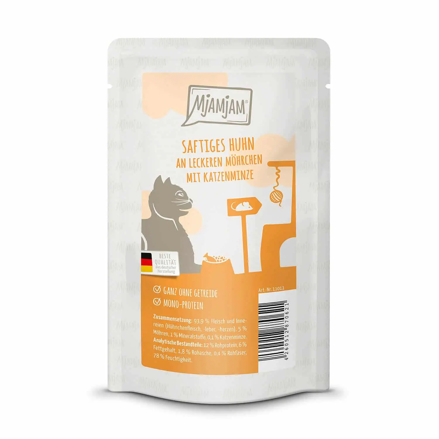 MjAMjAM Katzen Nassfutter Saftiges Huhn getreidefrei – 200g