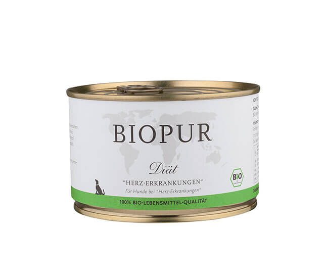 BIOPUR Nassfutter für Hunde Bio Diätfutter bei Herz – Sparpaket: 3 x 400g