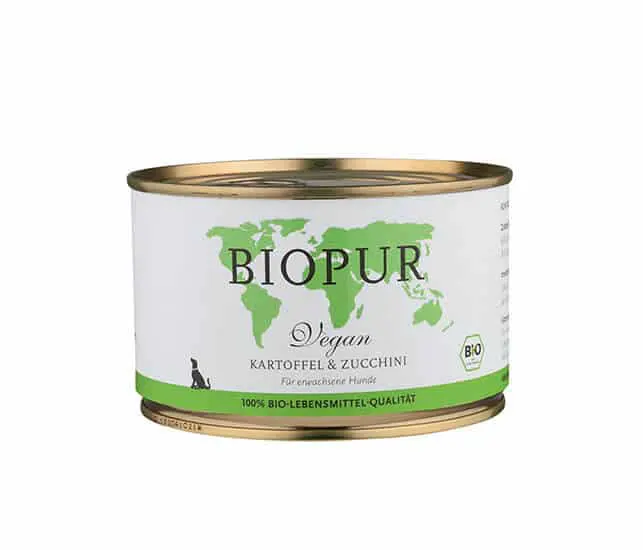 BIOPUR Nassfutter für Hunde Bio Vegan, Kartoffel & Zucchini – 400g