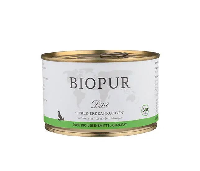 Biopur Nassfutter für Hunde Leber-Diätfutter 400g