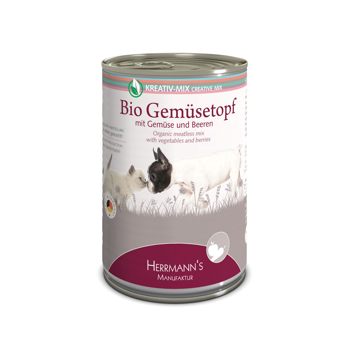 Herrmanns BIO Gemüsetopf Nassfutter für Hunde und Katzen ERGÄNZUNGSFUTTER – 400g