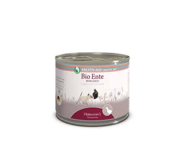 Herrmanns Reinfleisch BIO Nassfutter für Hunde und Katzen Ente – 400g