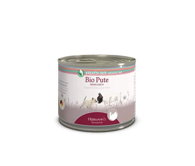 Herrmanns BIO Pute (Reinfleisch) für Nassfutter Hunde und Katzen - 200g