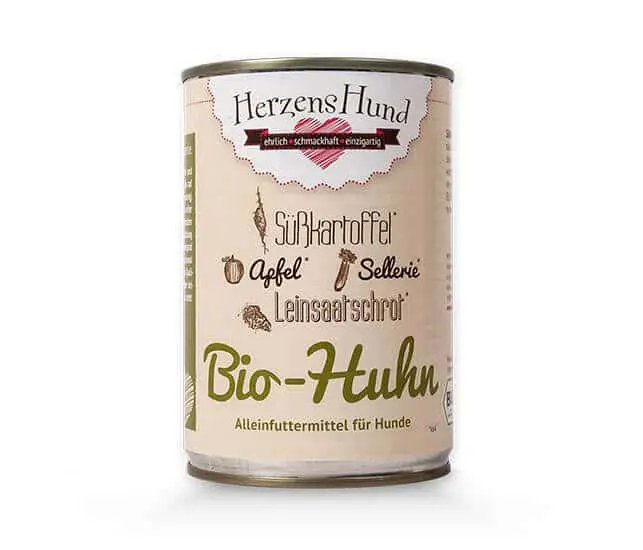 HerzensHund Huhn mit Bio-Gemüse Nassfutter für Hunde - 130g