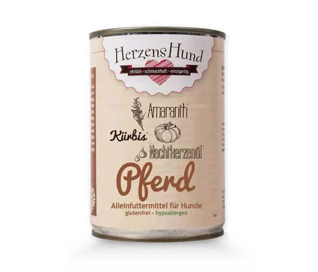 HerzensHund Nassfutter für Hunde Pferd mit Bio-Gemüse – Sparpaket: 6 x 800g