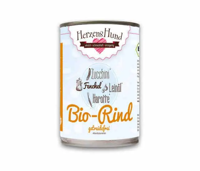 HerzensHund Nassfutter für Hunde BIO Rind Getreidefrei