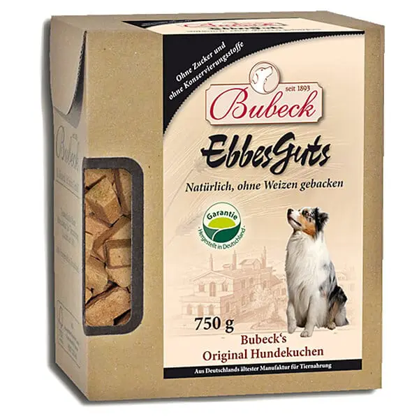 BUBECK Snacks für Hunde HUNDEKUCHEN Ohne Weizen Ebbes Guts - 250g