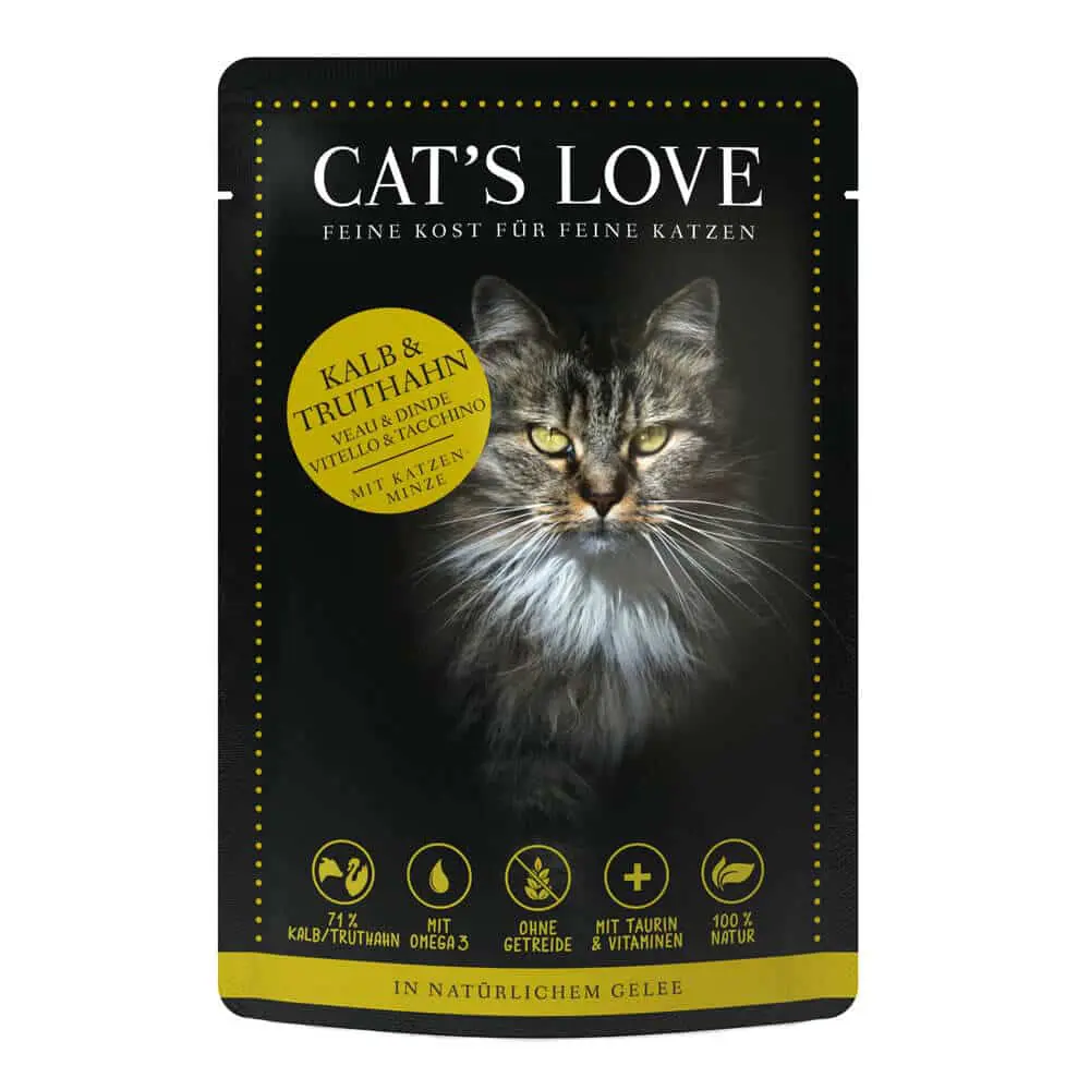 Cat’s Love - Mix Kalb & Truthahn mit Katzenminze und Leinöl