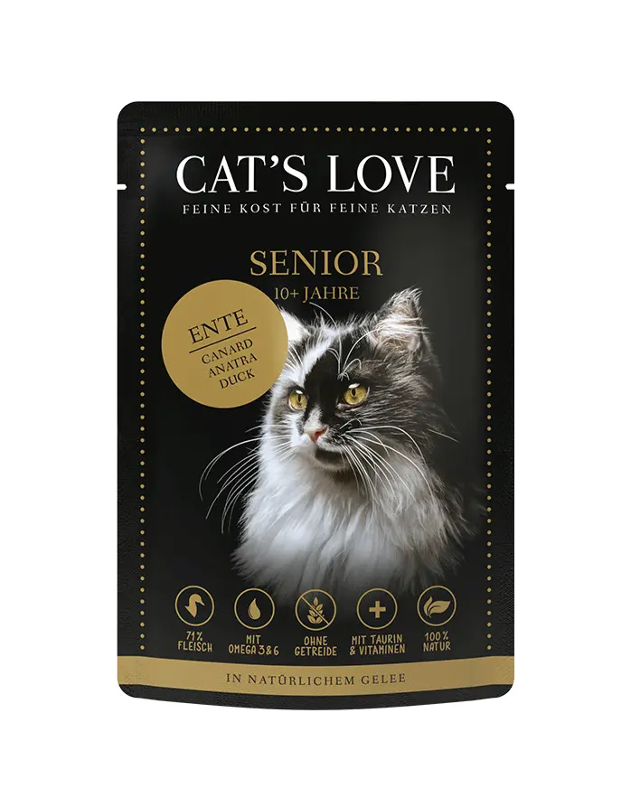 Cat’s Love – Nassfutter für Katzen – Senior Ente – 200g