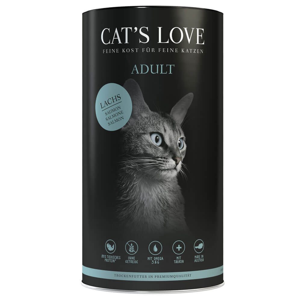 Cat’s Love – Katzen Trockenfutter – Adult Lachs (getreidefrei) – Sparpaket: 6 x 400g