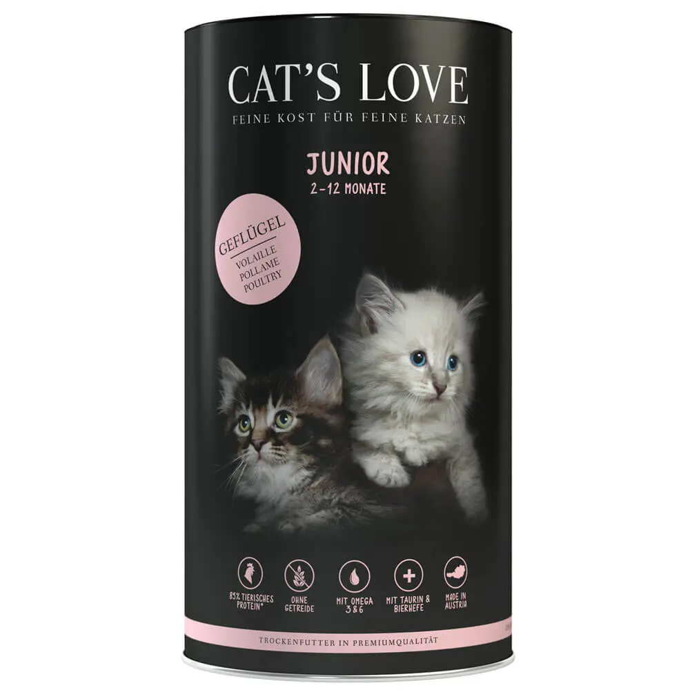 Cat’s Love – Katzen Trockenfutter – Junior Geflügel (getreidefrei) – Sparpaket: 12 x 400g