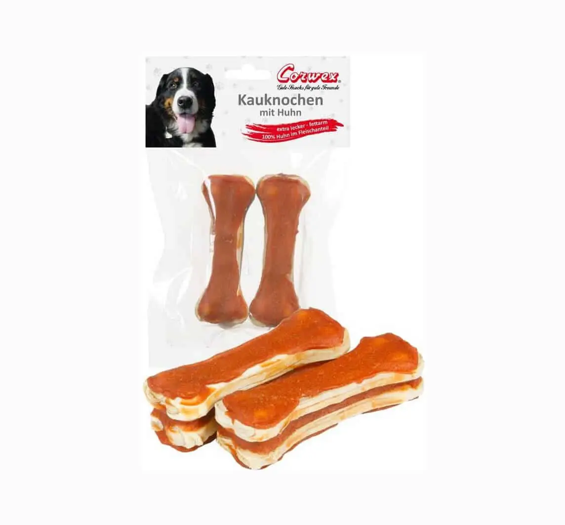 Corwex Snacks für Hunde Kauknochen mit Huhn