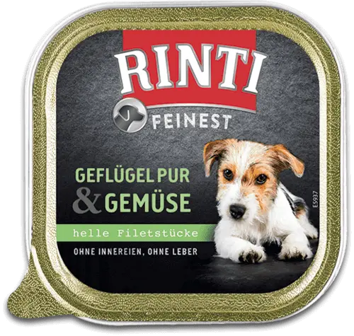 Rinti Feinest Nassfutter für Hunde Geflügel Pur Gemüse 150g