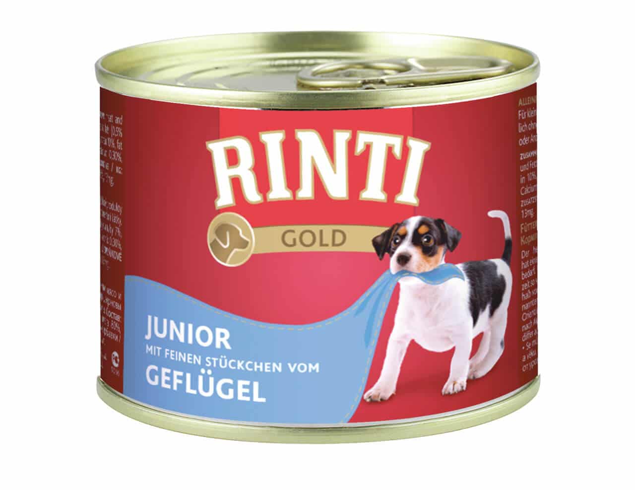Rinti Nassfutter für Hunde Gold Ringpull-Dose Junior+ Geflügel 185g – 185g