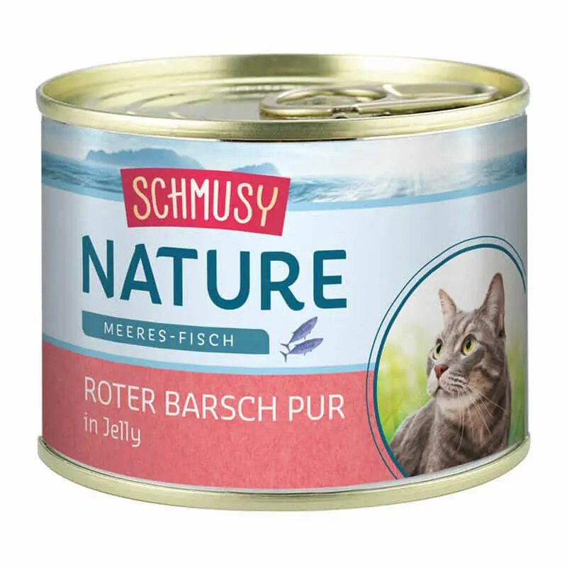Schmusy Katzen Nassfutter Nature Meeres-Fisch Dosen Roter Barsch