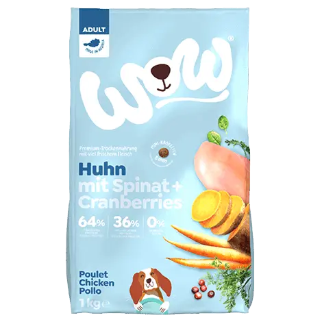 WOW TROCKENFUTTER ADULT HUHN MIT SPINAT - 6kg