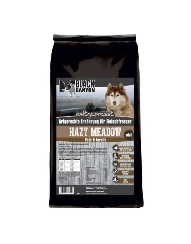 Black Canyon Hundetrocken Hazy Meadow Pute & Forelle Kaltgepresst