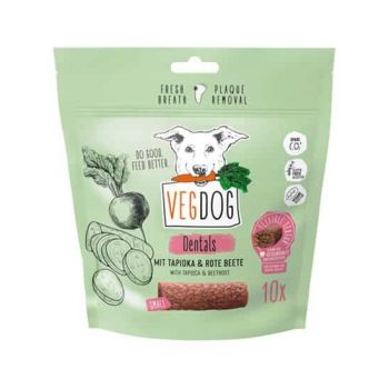 Vegdog Vegane Hundesnacks DENTALS mit Tapioka und Rote Beete