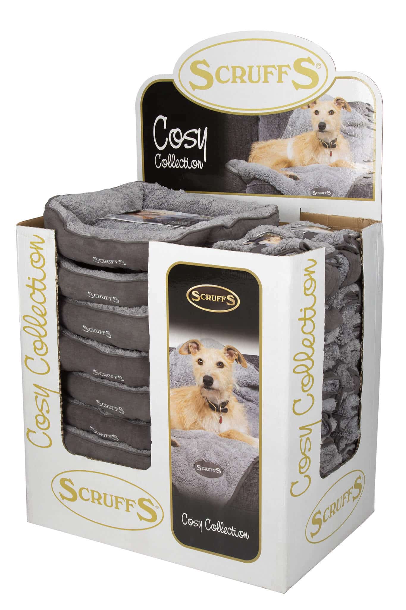 Display Scruffs Cosy Combo Box Bed (10st) Blanket (20st) - Burgundy or Grey - Grau