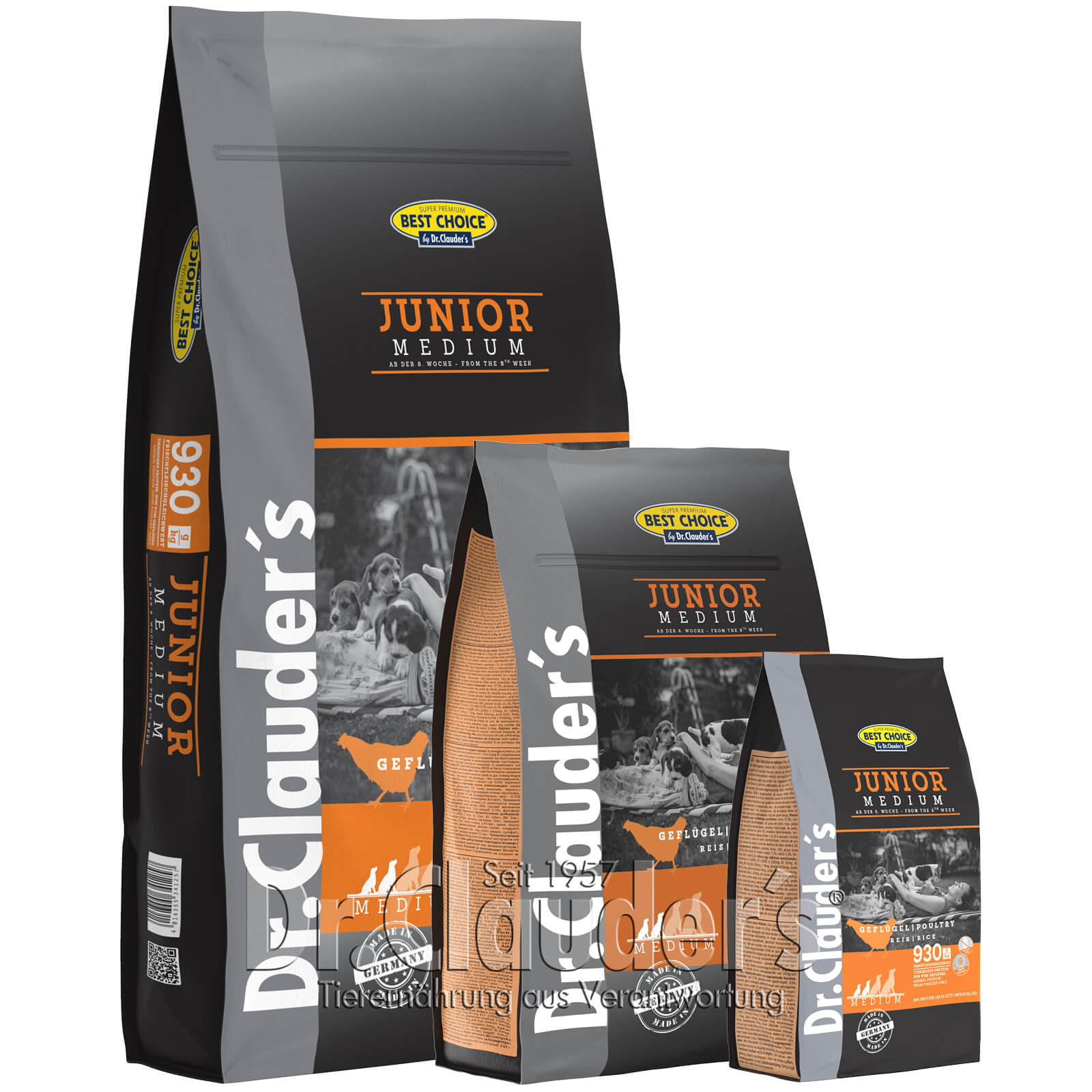 Dr Clauder Best Trockenfutter für Hund Choice Junior Medium – Sparpaket: 3 x 4kg