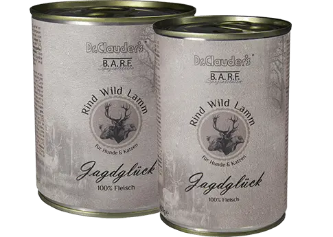 Dr Clauder BARF Jagdglück mit Wild Komplett Menü Dosen Hundenassfutter