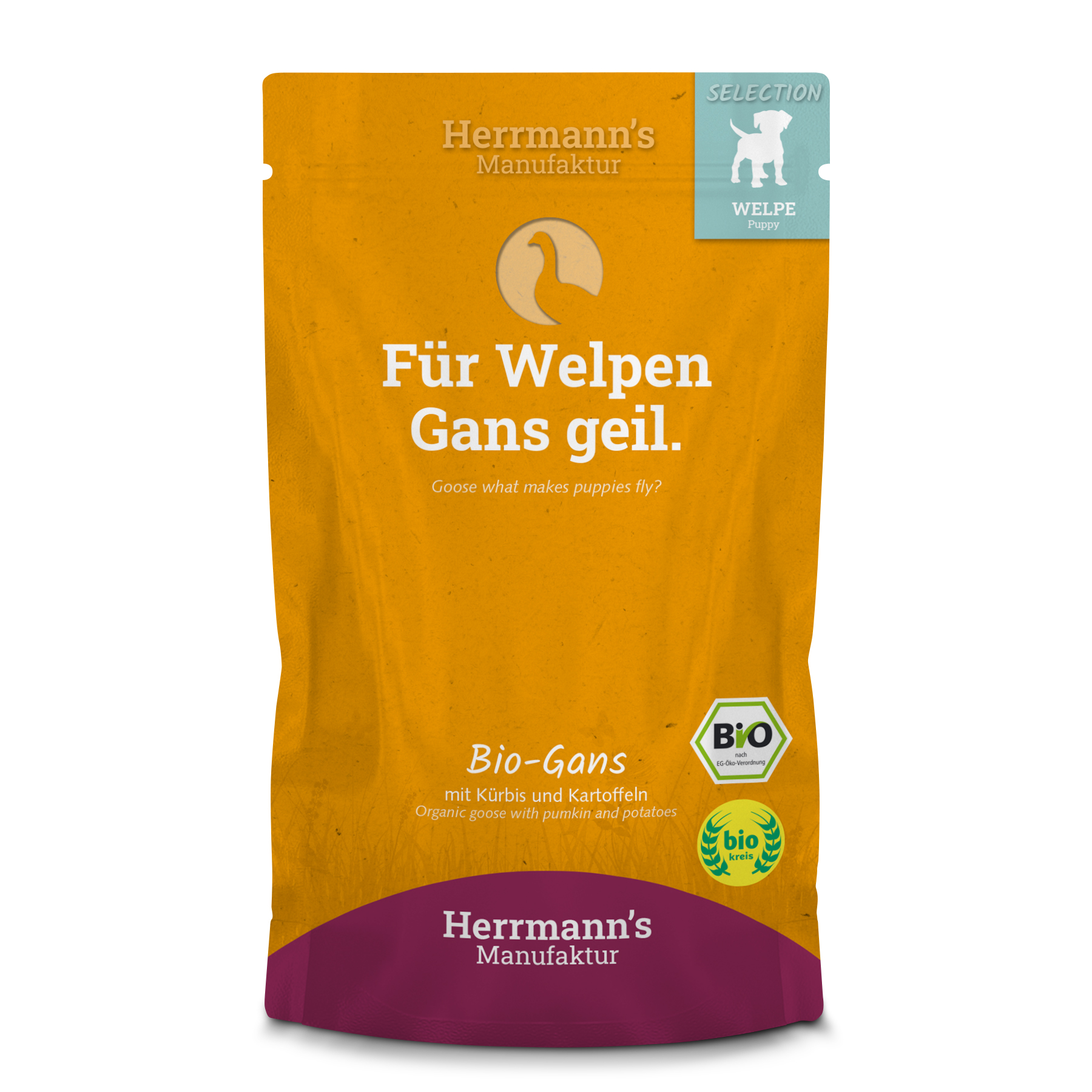 Herrmanns BIO Welpe Gans Nassfutter für Hunde – 150g