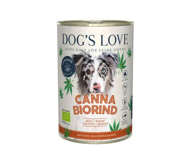 Dog`s Love Bio Canna Nassfutter für Hunde Rind mit Hanf 400g