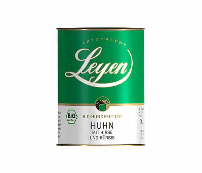 Leyen Bio Nassfutter für Hunde Huhn mit Hirse und Kürbis – Sparpaket: 6 x 800g