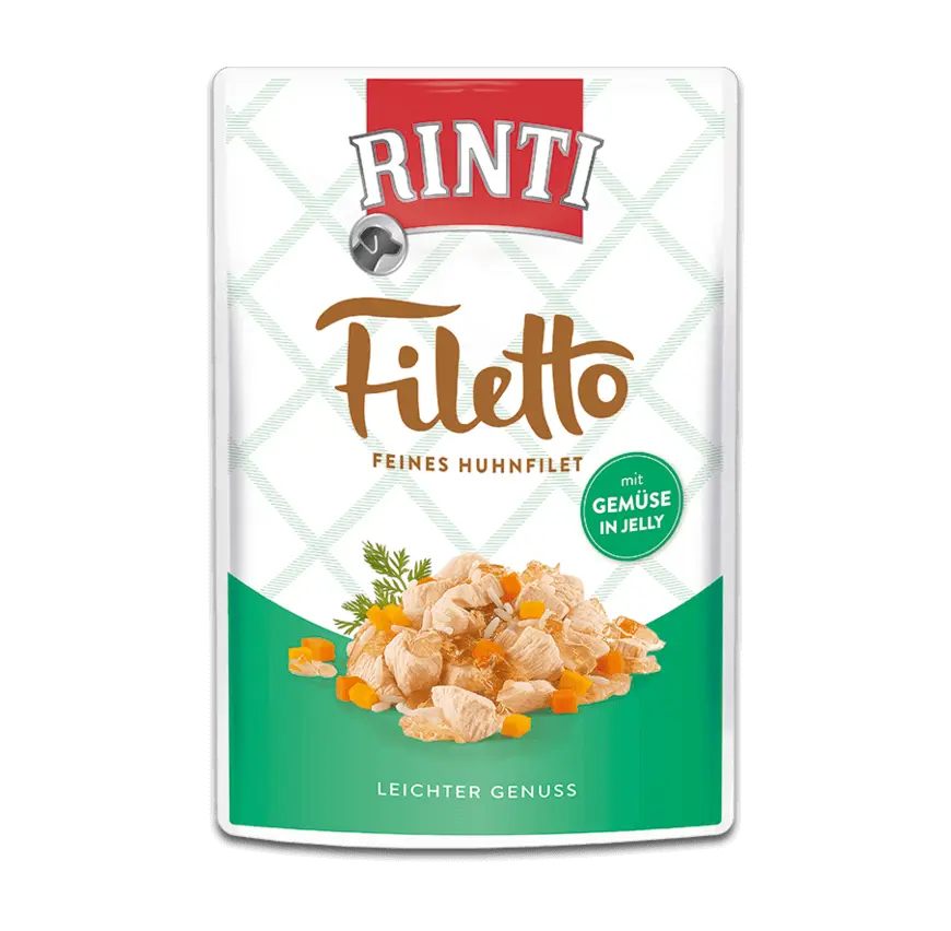 Rinti Filetto Nassfutter für Hunde Huhnfilet mit Gemüse