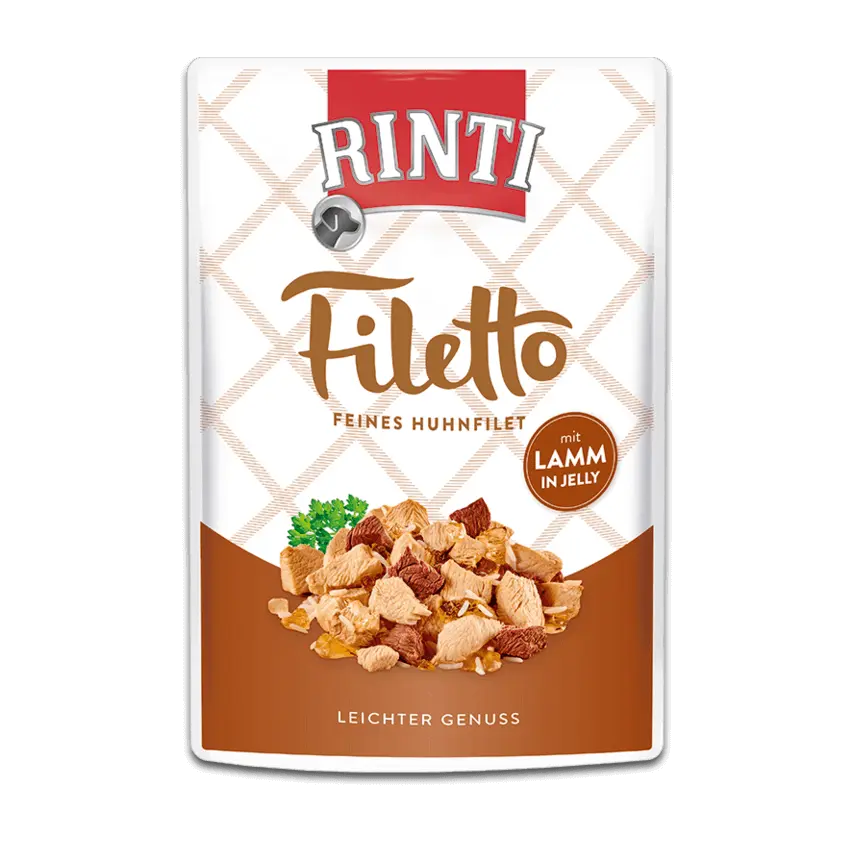 Rinti Filetto Nassfutter für Hunde Huhnfilet mit Lamm 100g