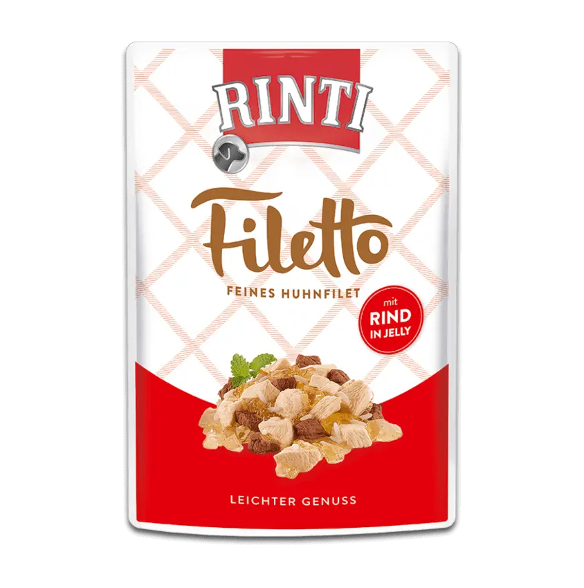 Rinti Filetto Nassfutter für Hunde Huhnfilet mit Rind