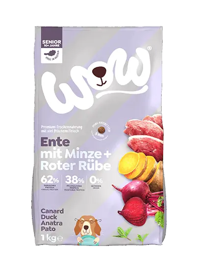 WOW HUNDE TROCKENFUTTER SENIOR ENTE MIT MINZE - 6kg