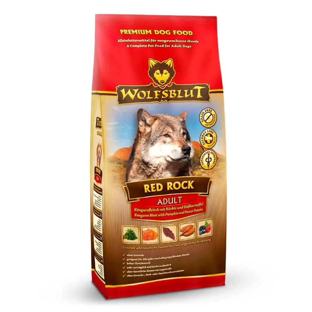 Wolfsblut Trockenfutter für Hunde Red Rock Adult - Känguru mit Kürbis - 15kg